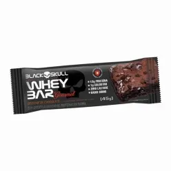 Barra de Proteína BLACK SKULL Whey Bar Gourmet Brownie de Chocolate Zero Lactose 45g